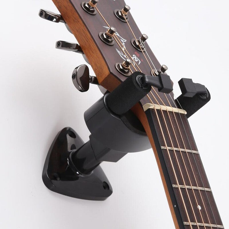 Guitar Wall Mount Hanger – Space-Saving Resin Plastic Holder, Black