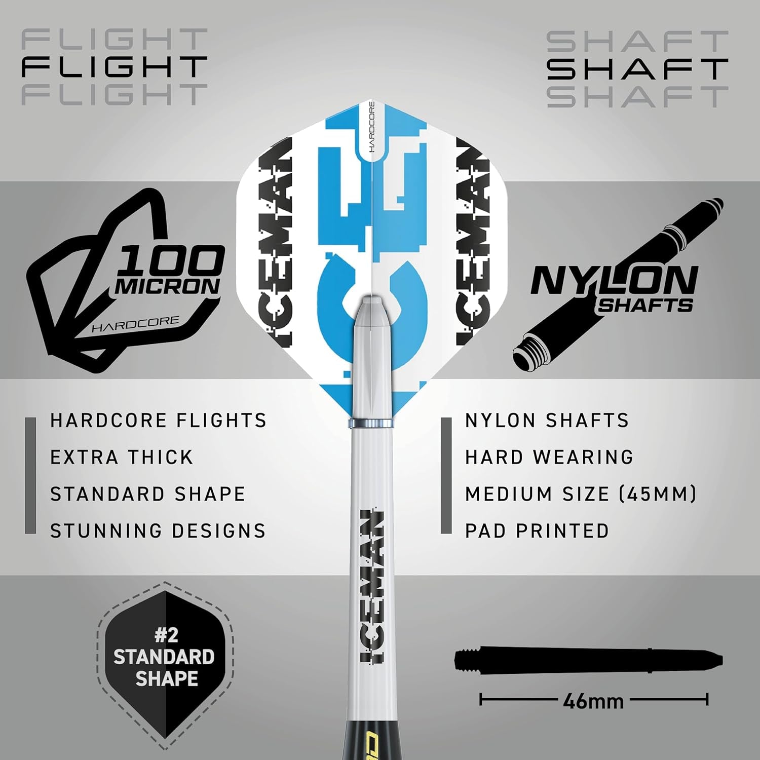 Gerwyn Price Iceman 50-Piece Dart Gift Set – 22g Brass Barrels + Accessories