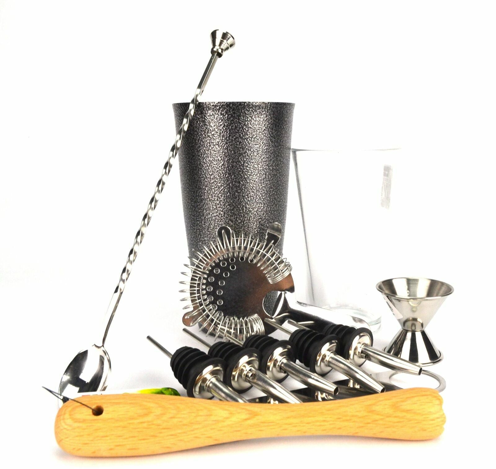 Boston Cocktail Shaker Bar Set – 7pc Professional Mixology Kit