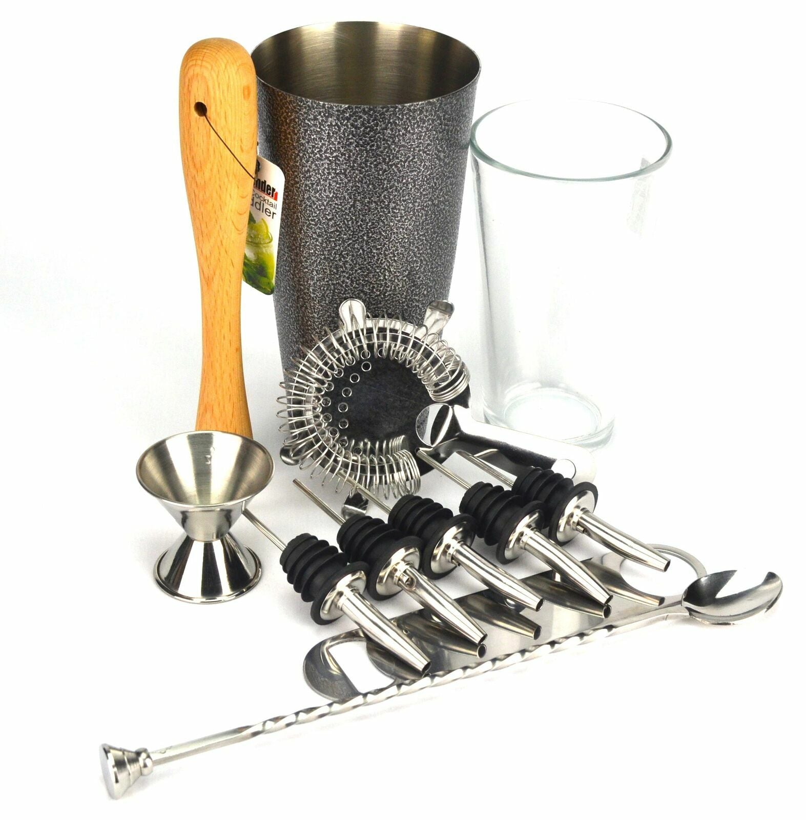 Boston Cocktail Shaker Bar Set – 7pc Professional Mixology Kit