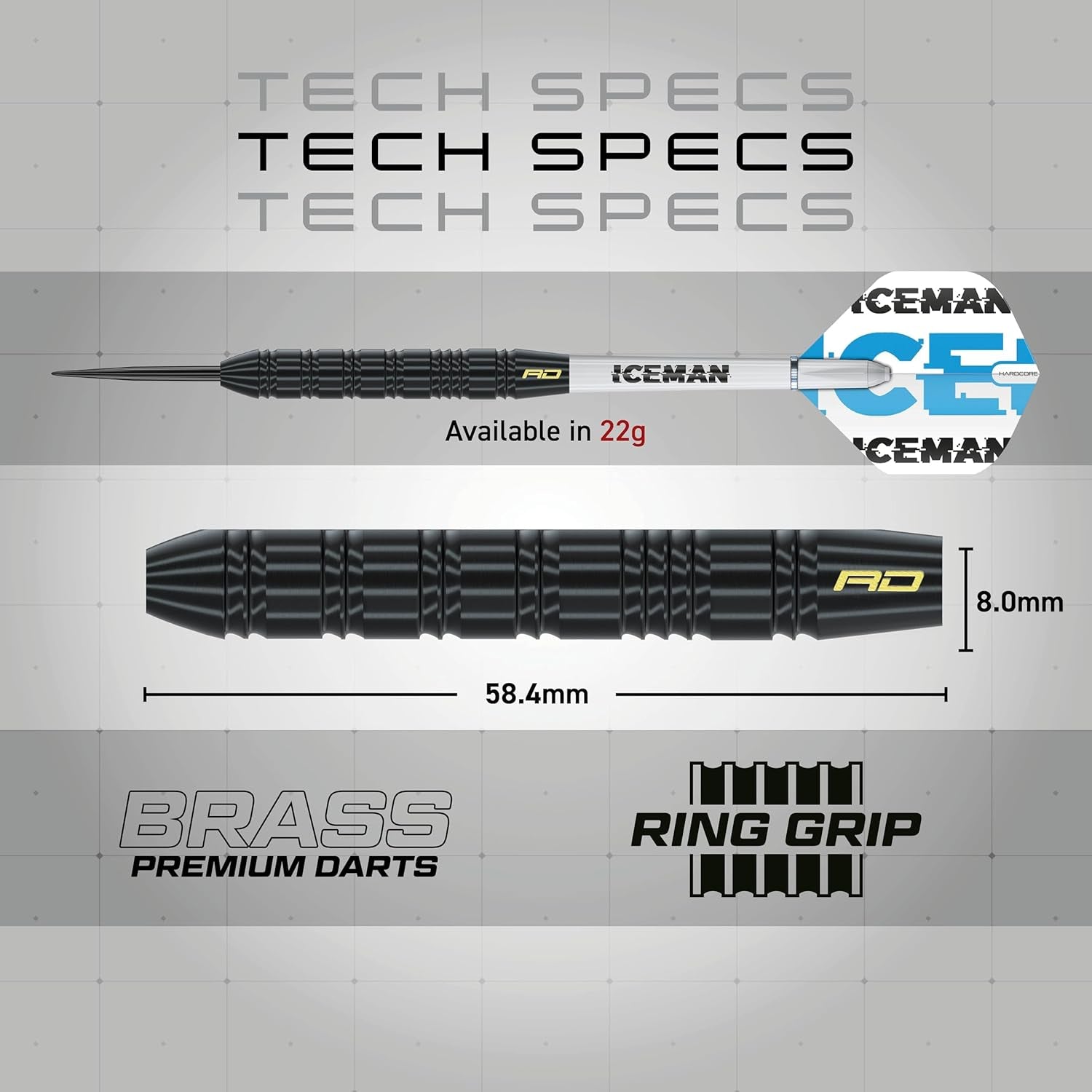 Gerwyn Price Iceman 50-Piece Dart Gift Set – 22g Brass Barrels + Accessories
