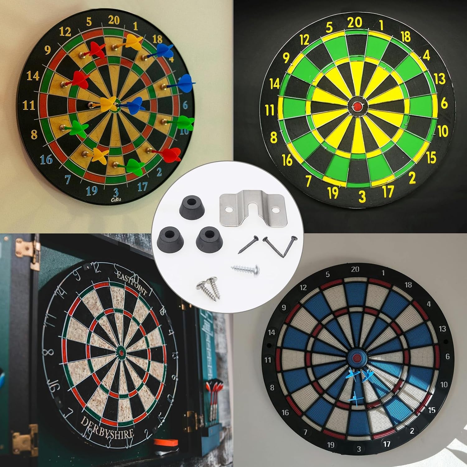 RuenTech Steel Dartboard Wall Bracket – Secure Mounting Kit