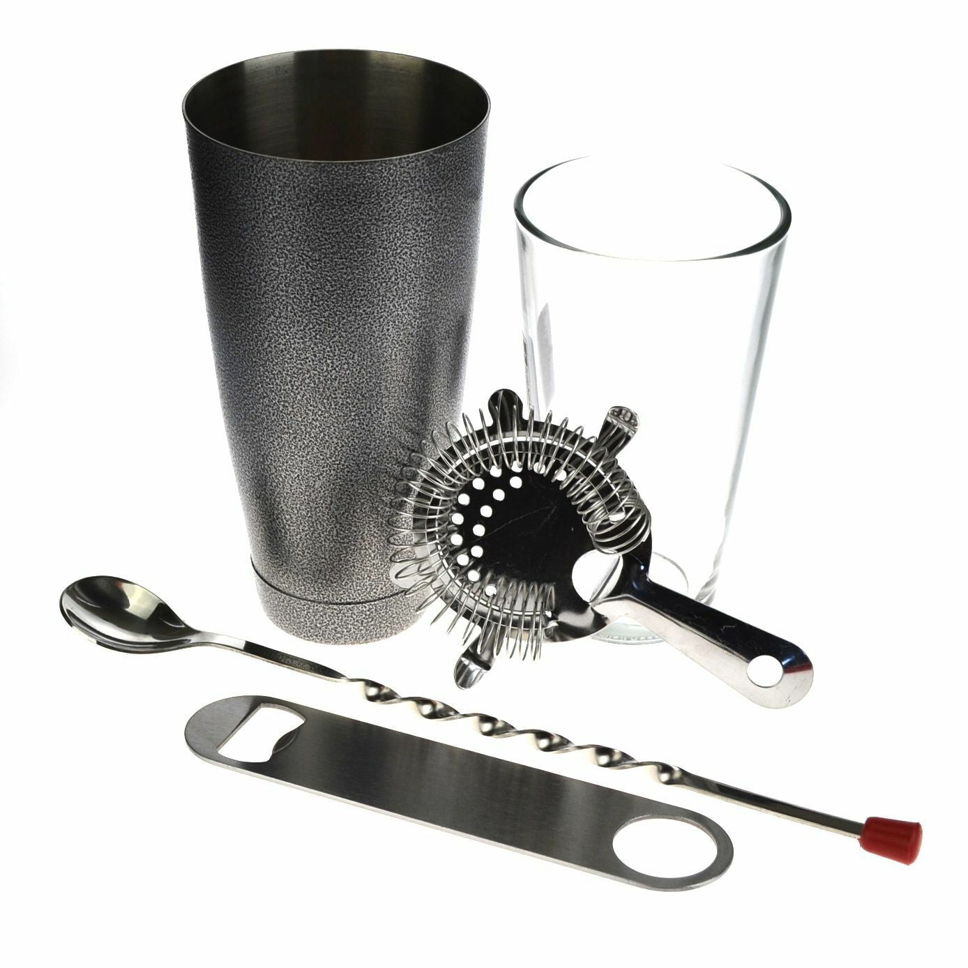 Boston Cocktail Shaker Bar Kit – 4pc Set with Free Bar Blade