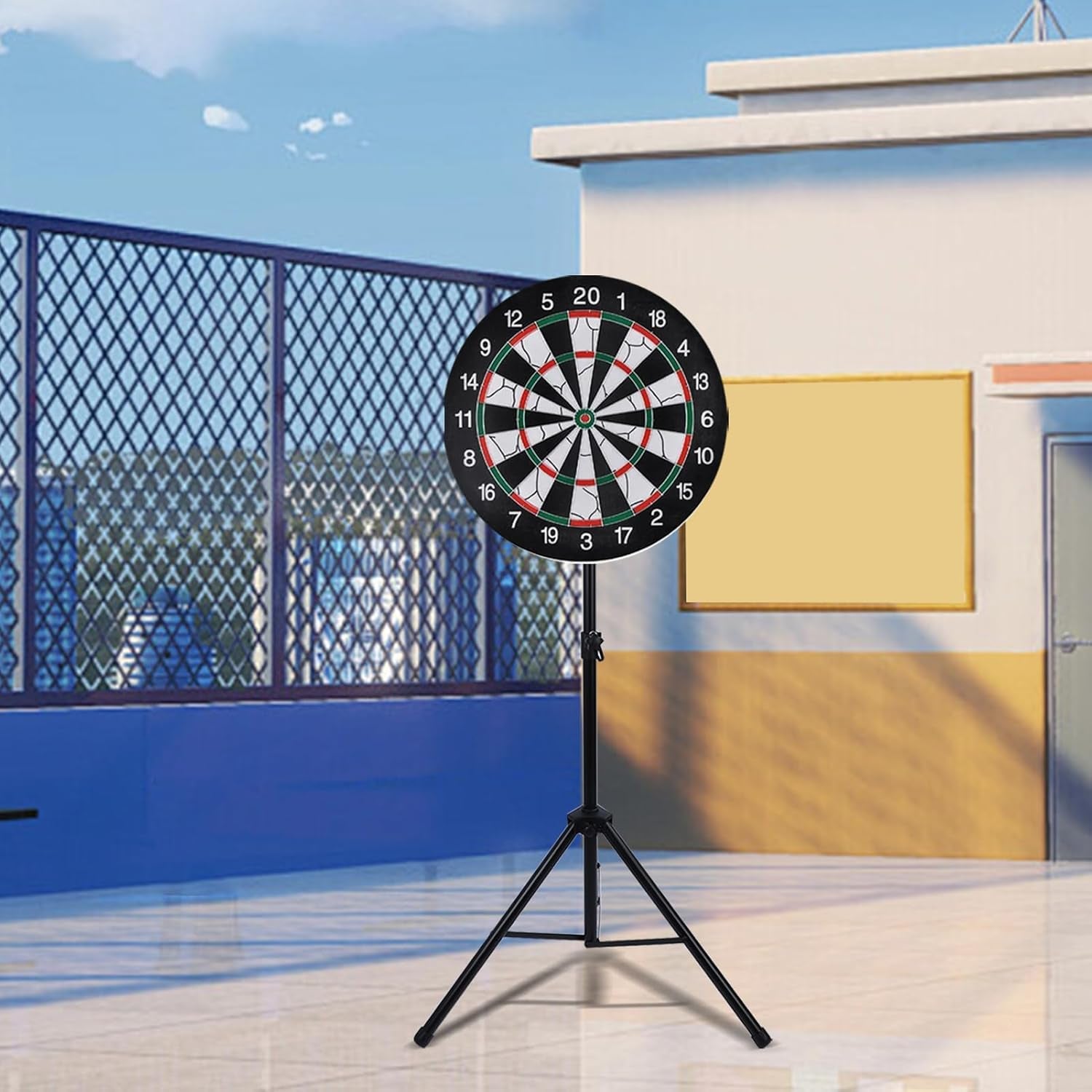 Adjustable Stainless Steel Dartboard Stand – Portable Tripod, 122-200cm