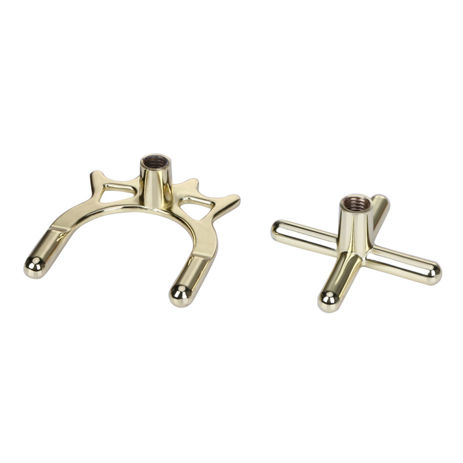 2x Pool Cue Rest Set – Cross & Spider Brass Bridge Heads