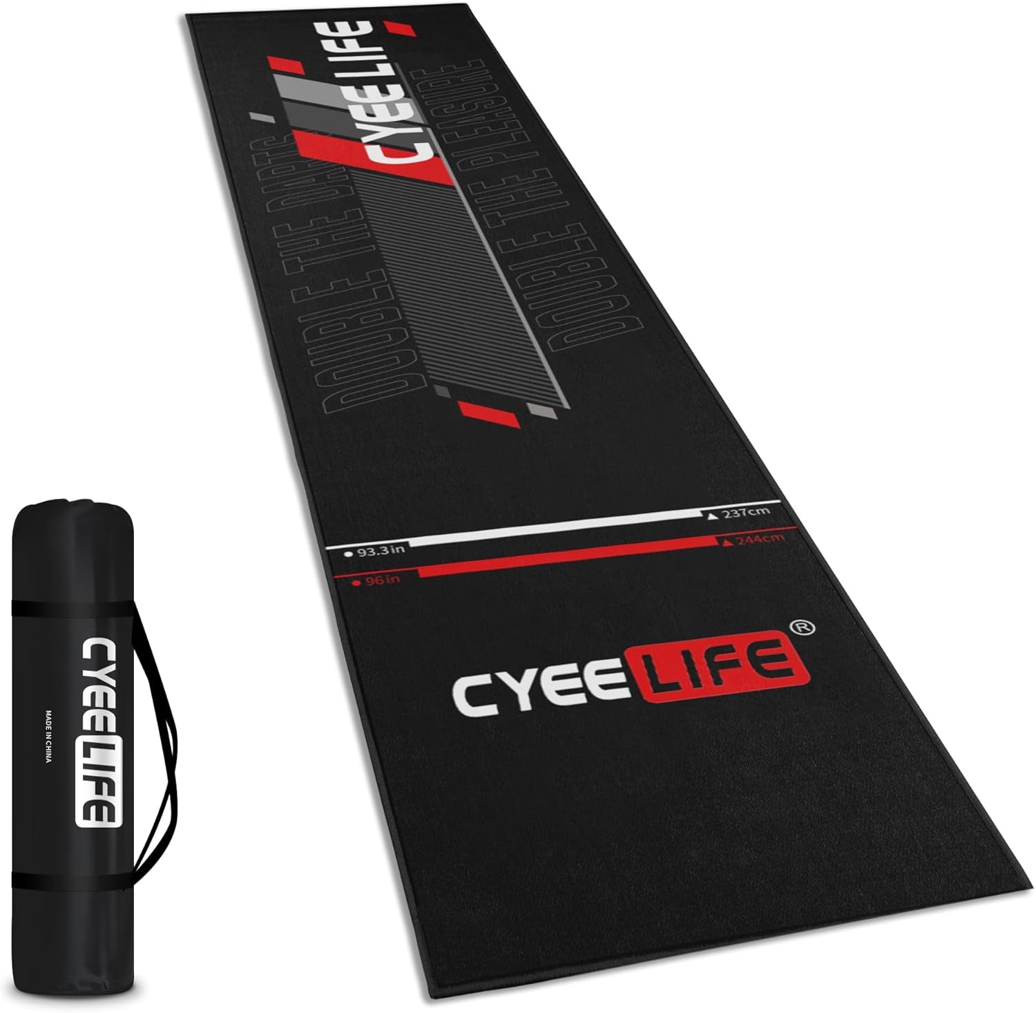 CyeeLife Dartboard Mat with Throw Lines – 297×66cm Carpet Protector