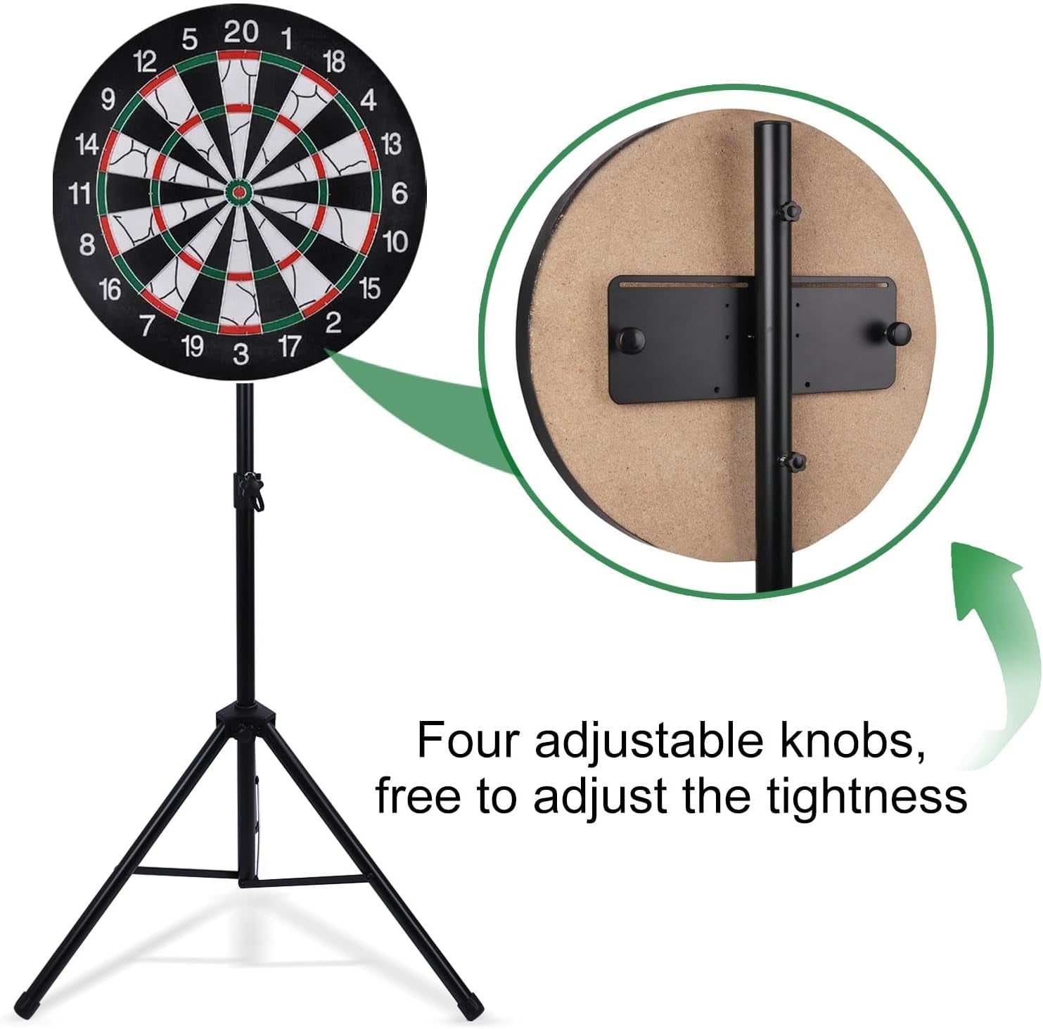 Adjustable Stainless Steel Dartboard Stand – Portable Tripod, 122-200cm