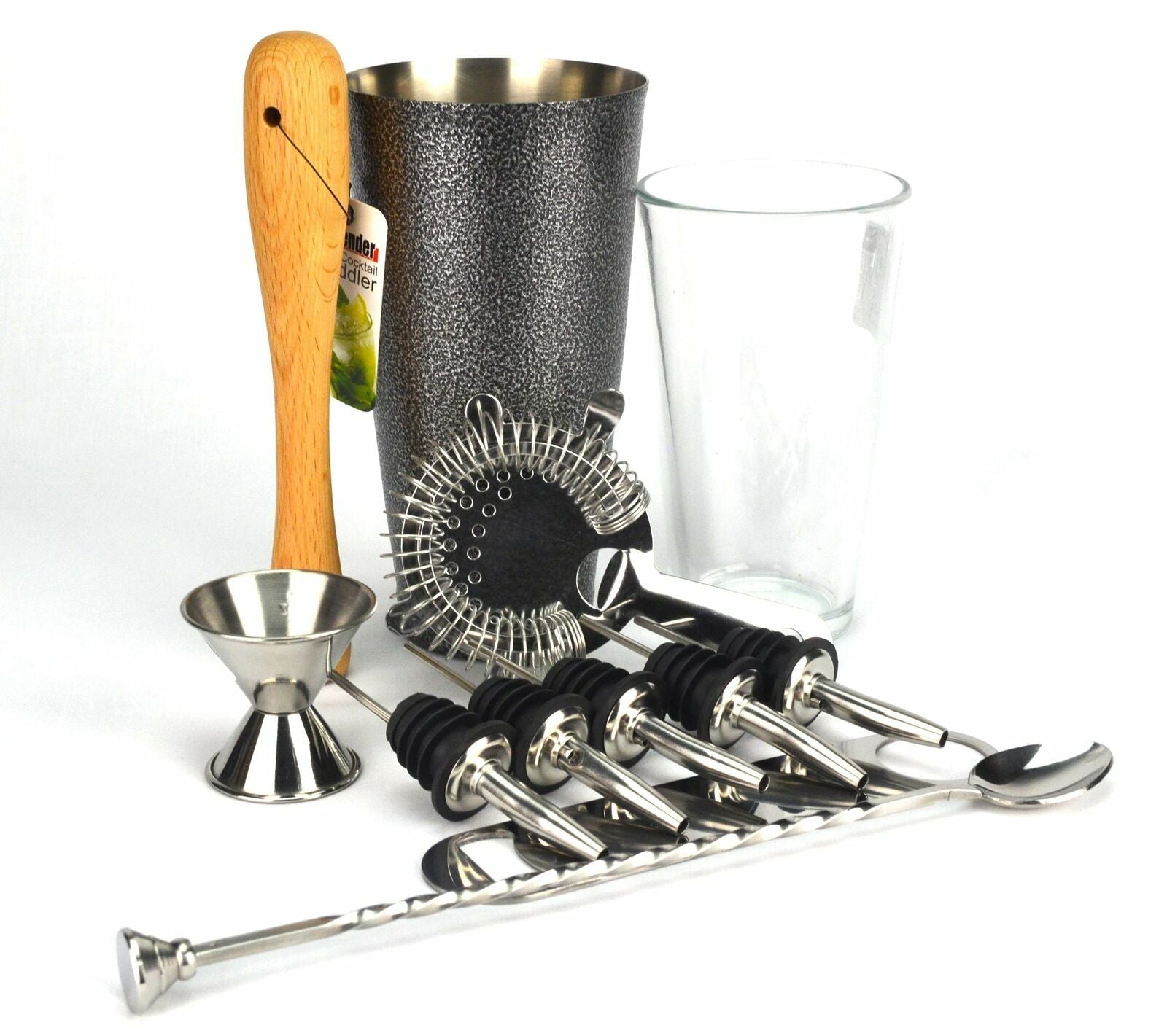 Boston Cocktail Shaker Bar Set – 7pc Professional Mixology Kit