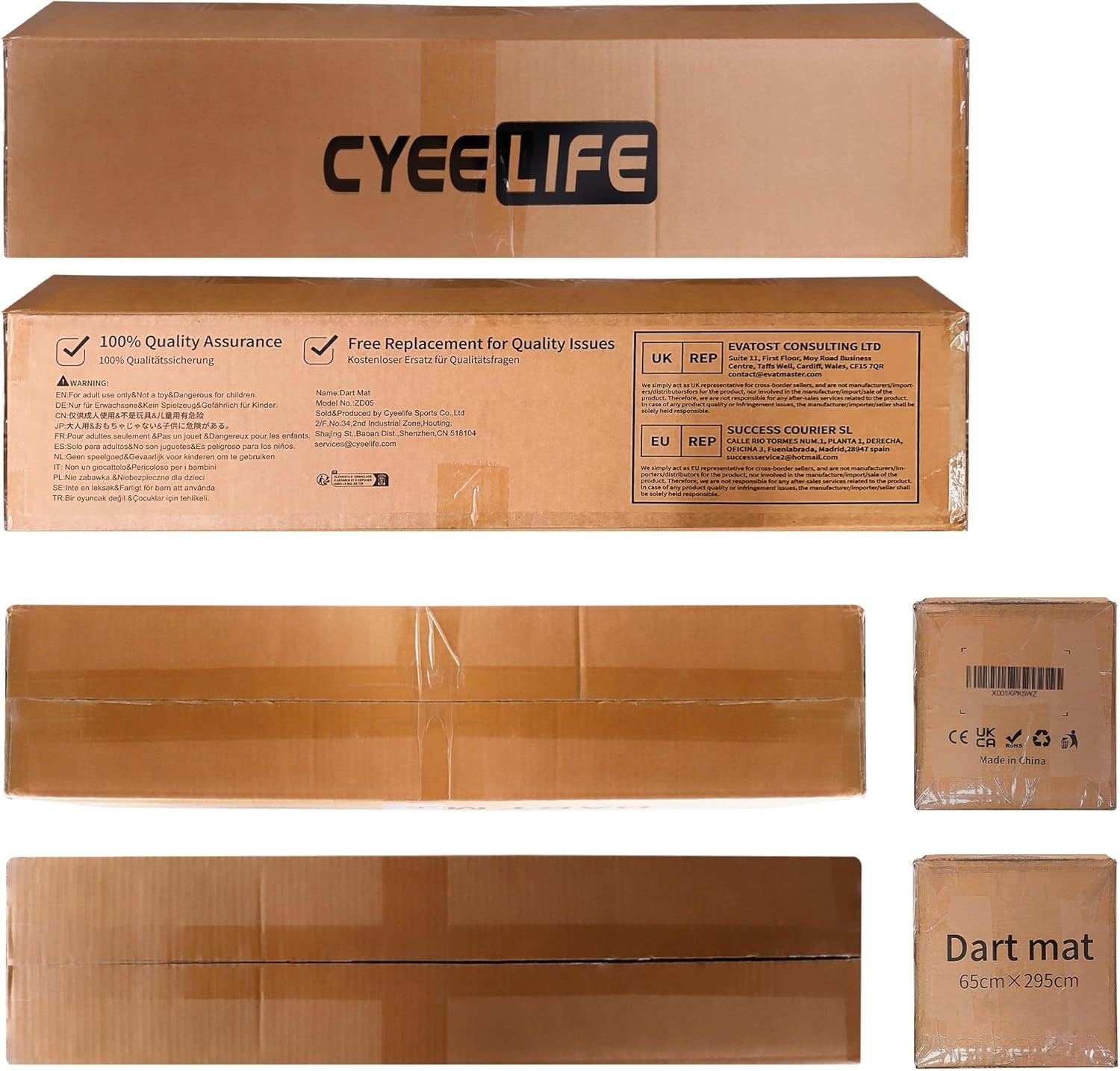 CyeeLife Dartboard Mat with Throw Lines – 297×66cm Carpet Protector