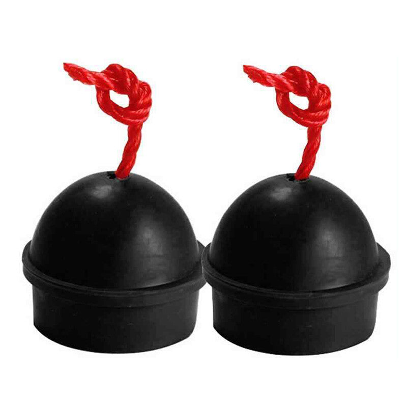 2x Rubber Pool Chalk Holders with Cord – Black