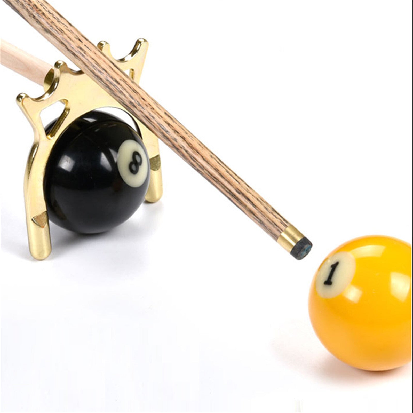 2x Pool Cue Rest Set – Cross & Spider Brass Bridge Heads