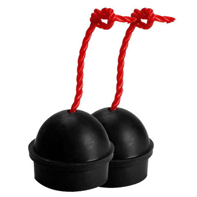 2x Rubber Pool Chalk Holders with Cord – Black