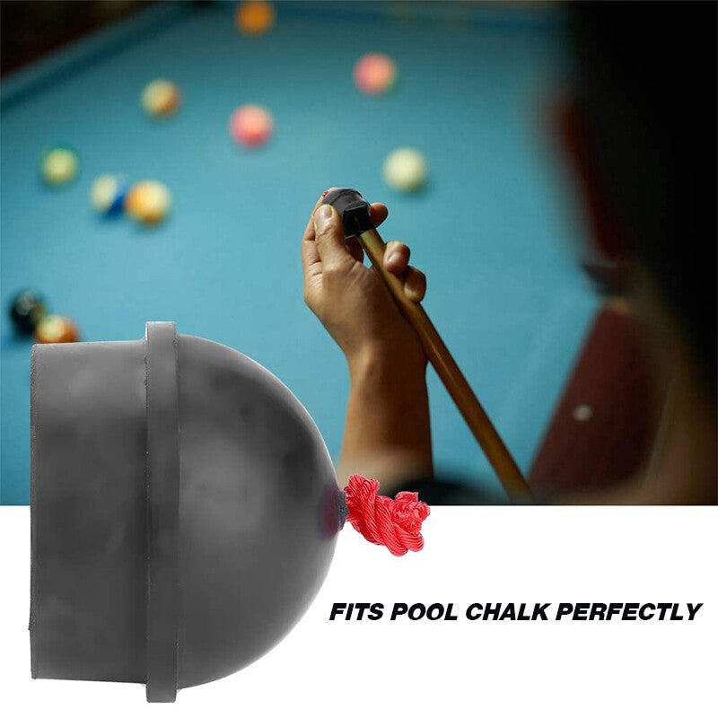 2x Rubber Pool Chalk Holders with Cord – Black
