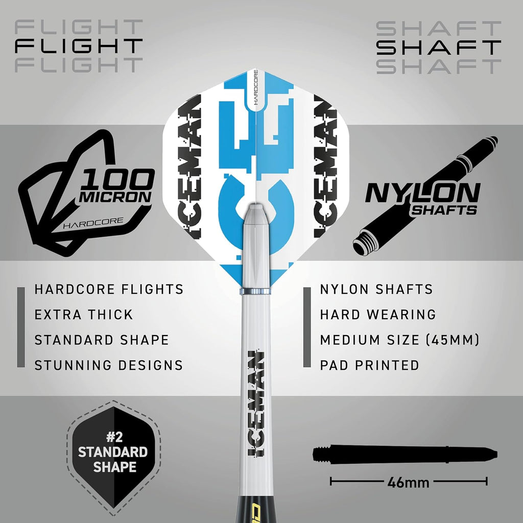 Gerwyn Price Iceman 50-Piece Dart Gift Set – 22g Brass Barrels + Accessories
