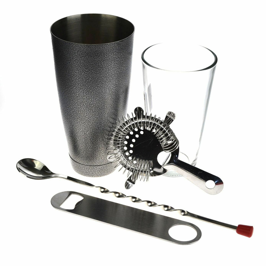 Boston Cocktail Shaker Bar Kit – 4pc Set with Free Bar Blade