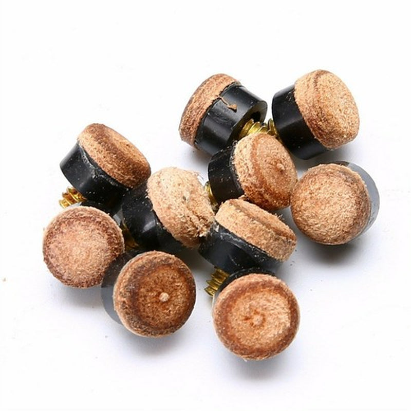 10pcs Billiard Cue Tips & Ferrules Set – Screw-On Soft Tips