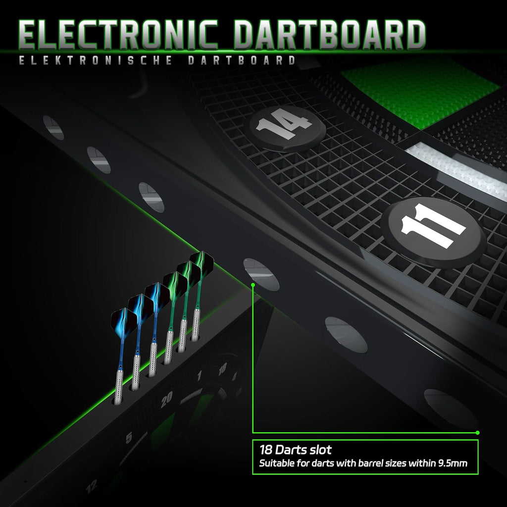 CyeeLife Professional Electronic Dartboard – 34 Games, 8 Players, 12 Darts