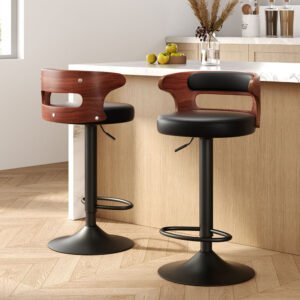 Artiss Adjustable Gas Lift Faux Leather Bar Stools