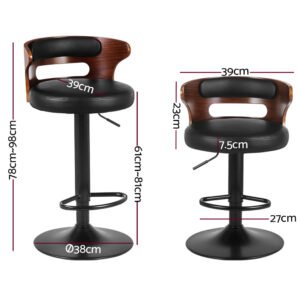 Alternative view of Artiss Adjustable Gas Lift Faux Leather Bar Stools