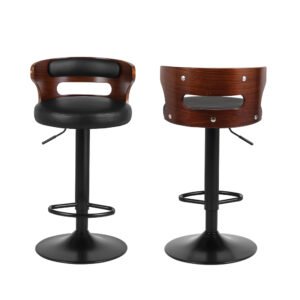 Artiss Adjustable Gas Lift Faux Leather Bar Stools - Image 3