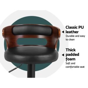 Artiss Adjustable Gas Lift Faux Leather Bar Stools - Image 6