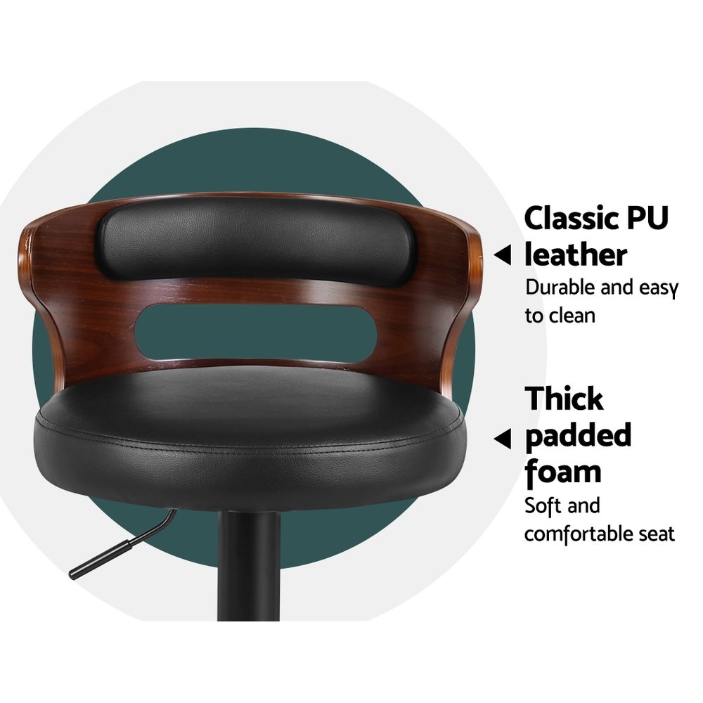 Artiss Adjustable Gas Lift Faux Leather Bar Stools - Image 6