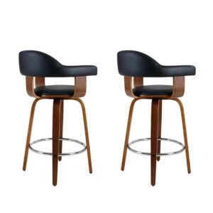 Artiss Wooden Legs Bar Stools with PU Leather Seat - Image 3