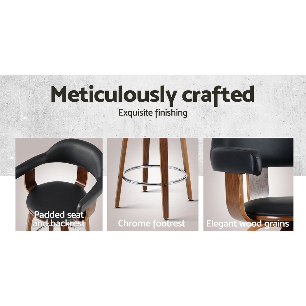 Artiss Wooden Legs Bar Stools with PU Leather Seat - Image 6