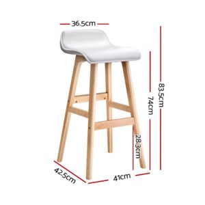 Alternative view of Artiss Sliva Wooden Bar Stools Set of 4