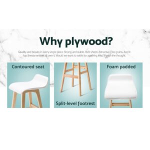 Artiss Sliva Wooden Bar Stools Set of 4 - Image 4