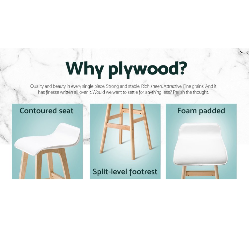 Artiss Sliva Wooden Bar Stools Set of 4 - Image 4