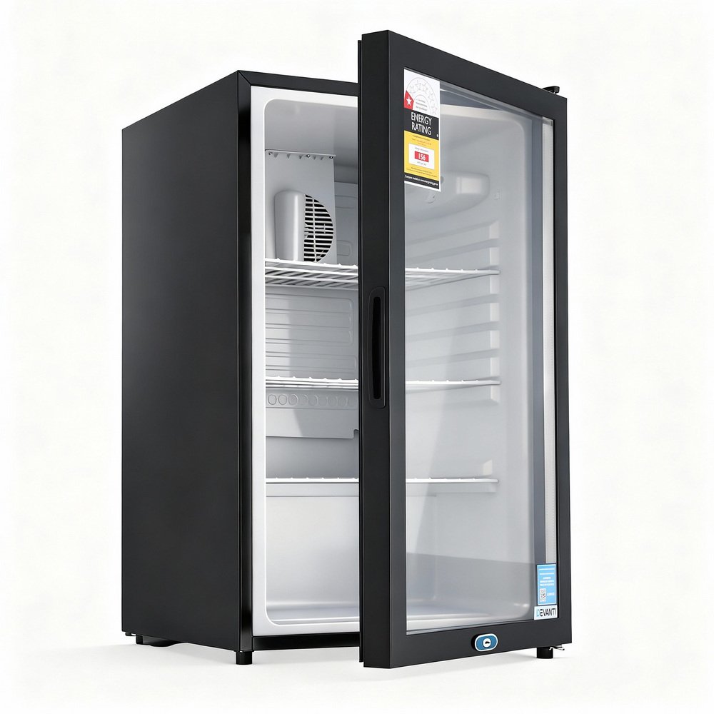 105L Compact Glass Door Mini Bar Fridge