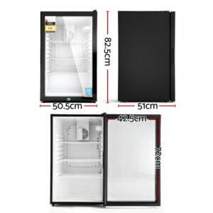 Alternative view of 105L Compact Glass Door Mini Bar Fridge