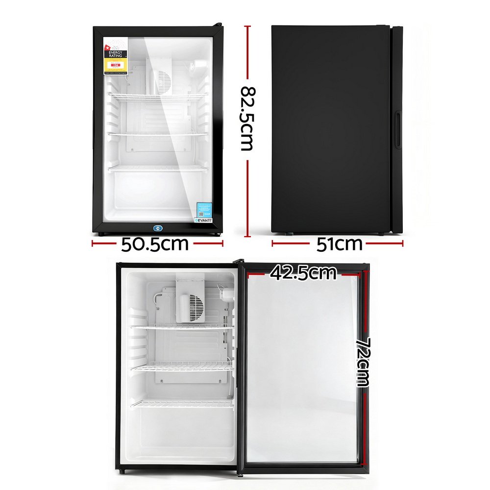 105L Compact Glass Door Mini Bar Fridge - Image 2