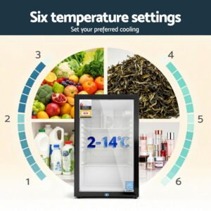 105L Compact Glass Door Mini Bar Fridge - Image 4