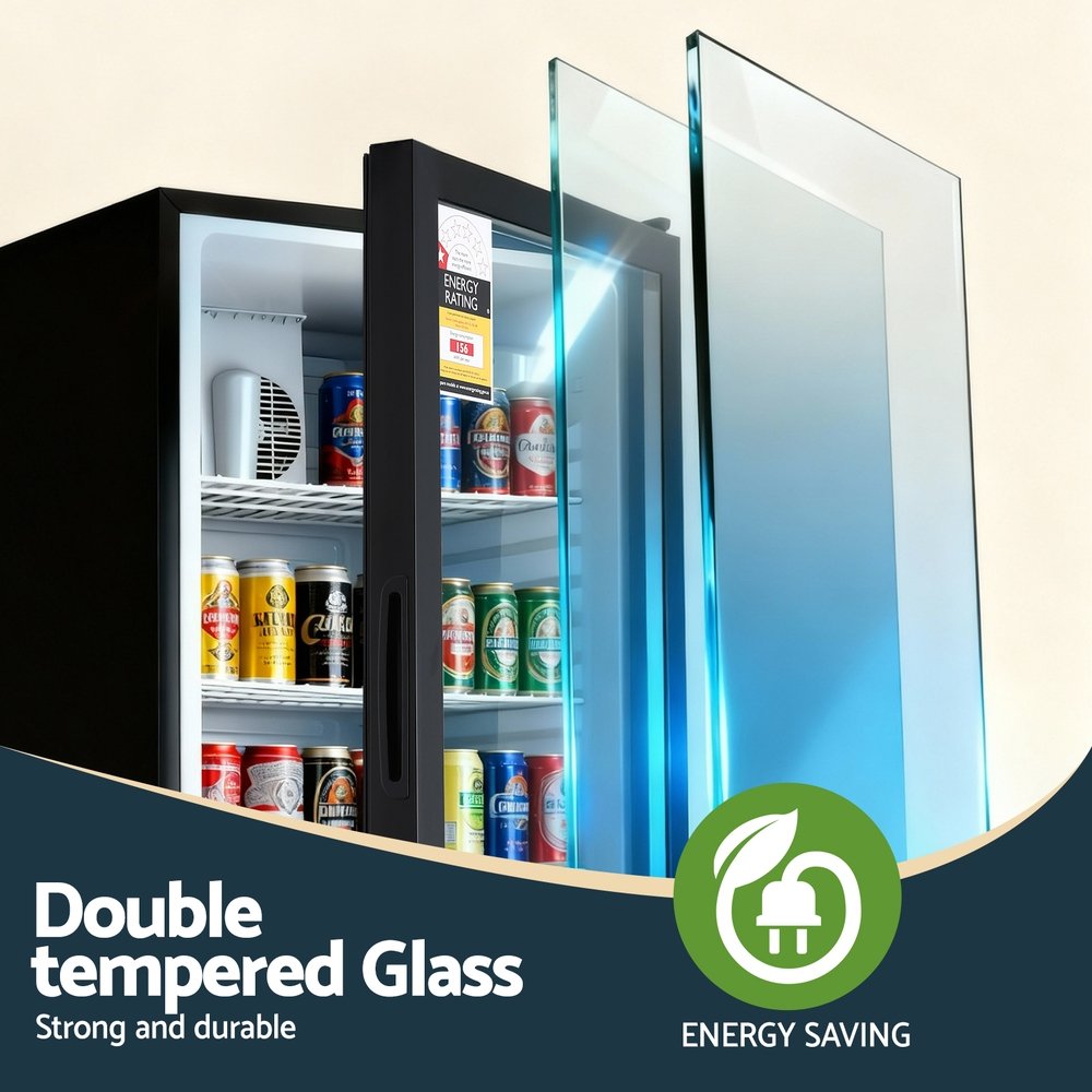 105L Compact Glass Door Mini Bar Fridge - Image 5