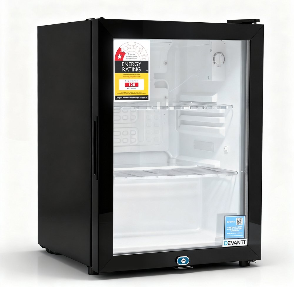 Devanti 56L Bar Fridge with Glass Door