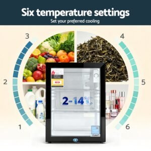 Devanti 56L Bar Fridge with Glass Door - Image 4