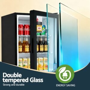 Devanti 56L Bar Fridge with Glass Door - Image 5