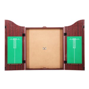 18" Dartboard with Wooden Cabinet and Steel Darts - Image 3