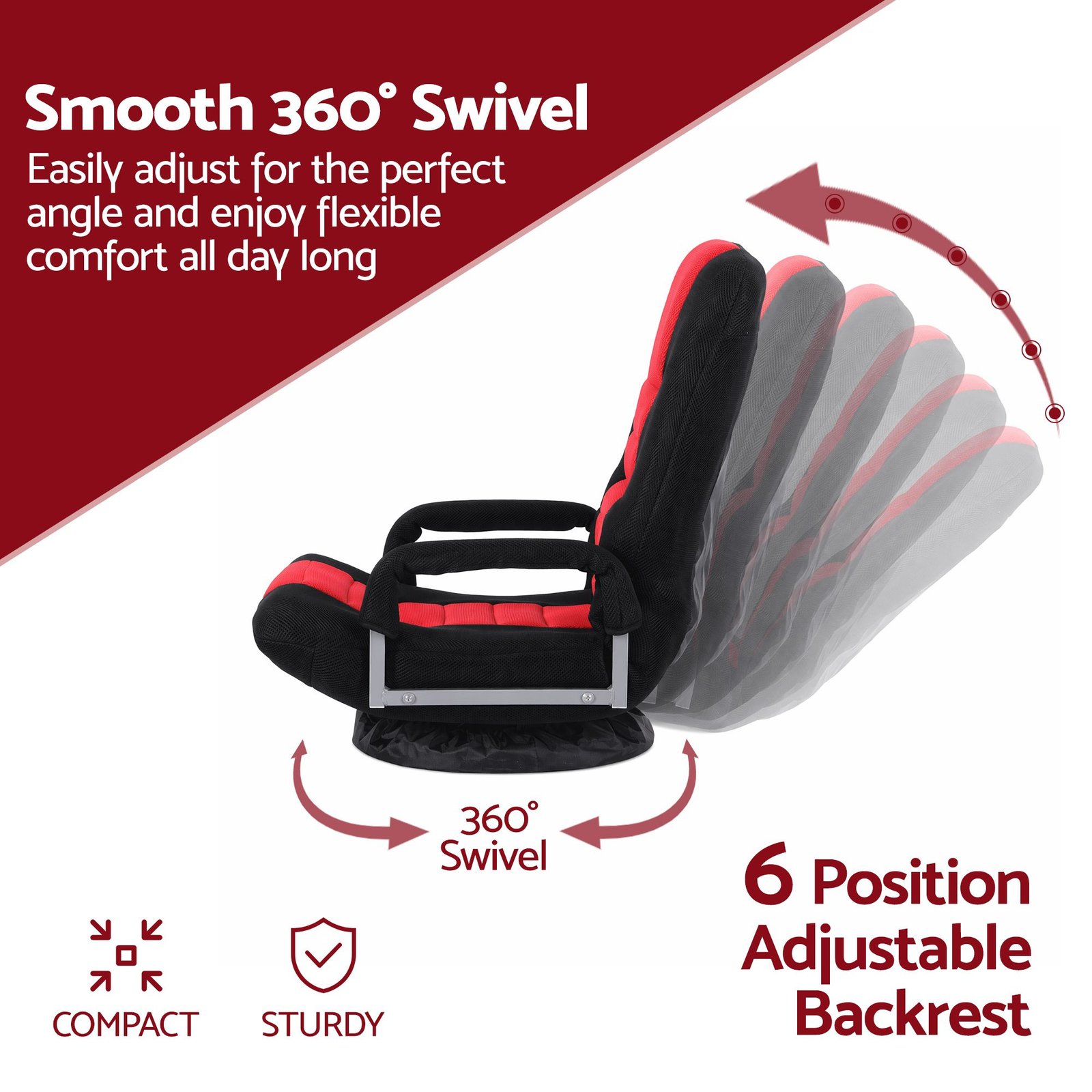 Artiss Floor Gaming Chair with 360 Swivel - Image 5