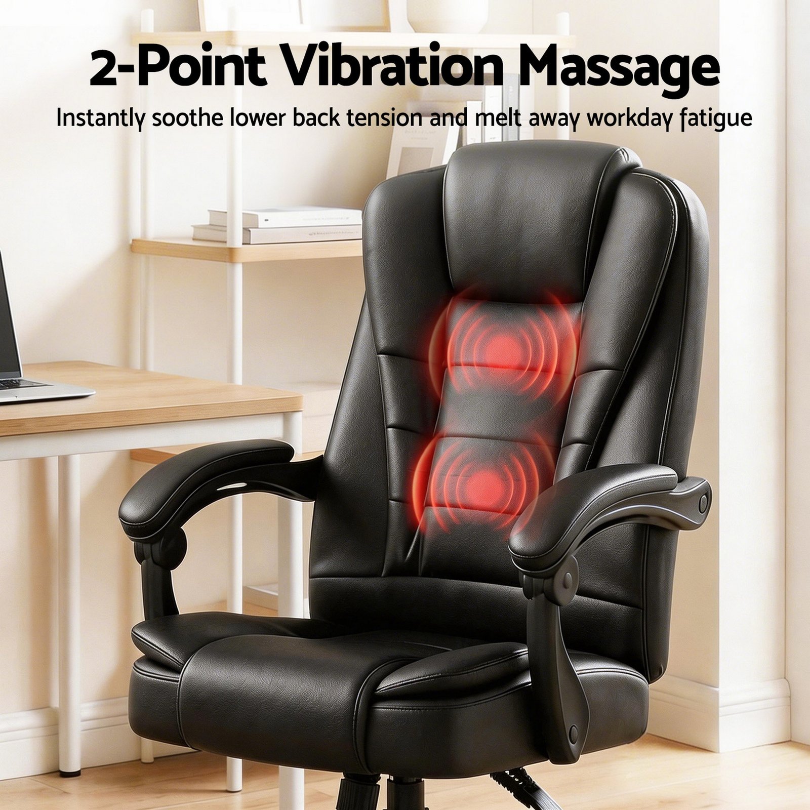 Massage Office Chair with PU Leather - Image 4