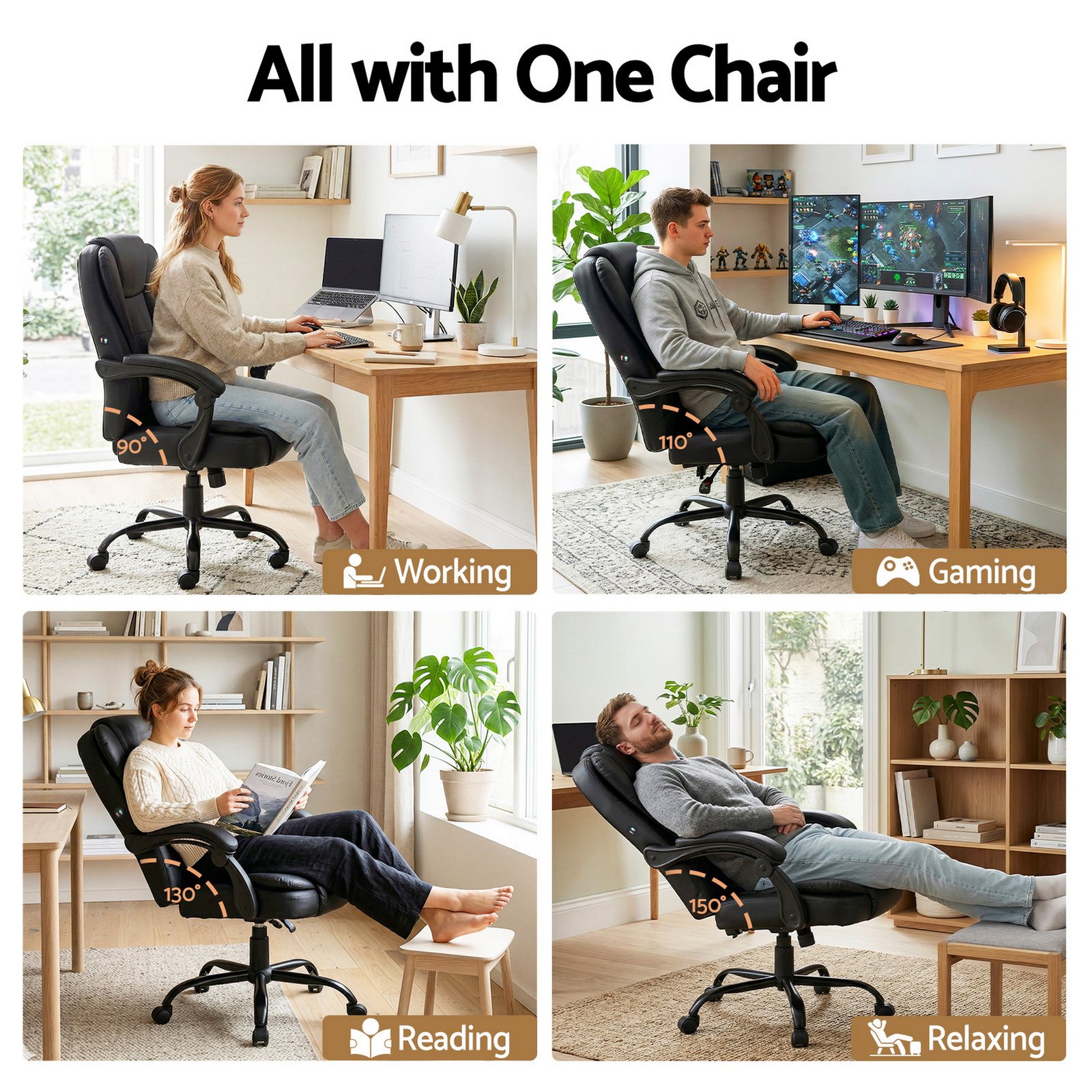 Massage Office Chair with PU Leather - Image 6
