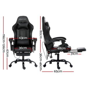 Alternative view of Artiss Massage Gaming Chair - Ergonomic Office Chair