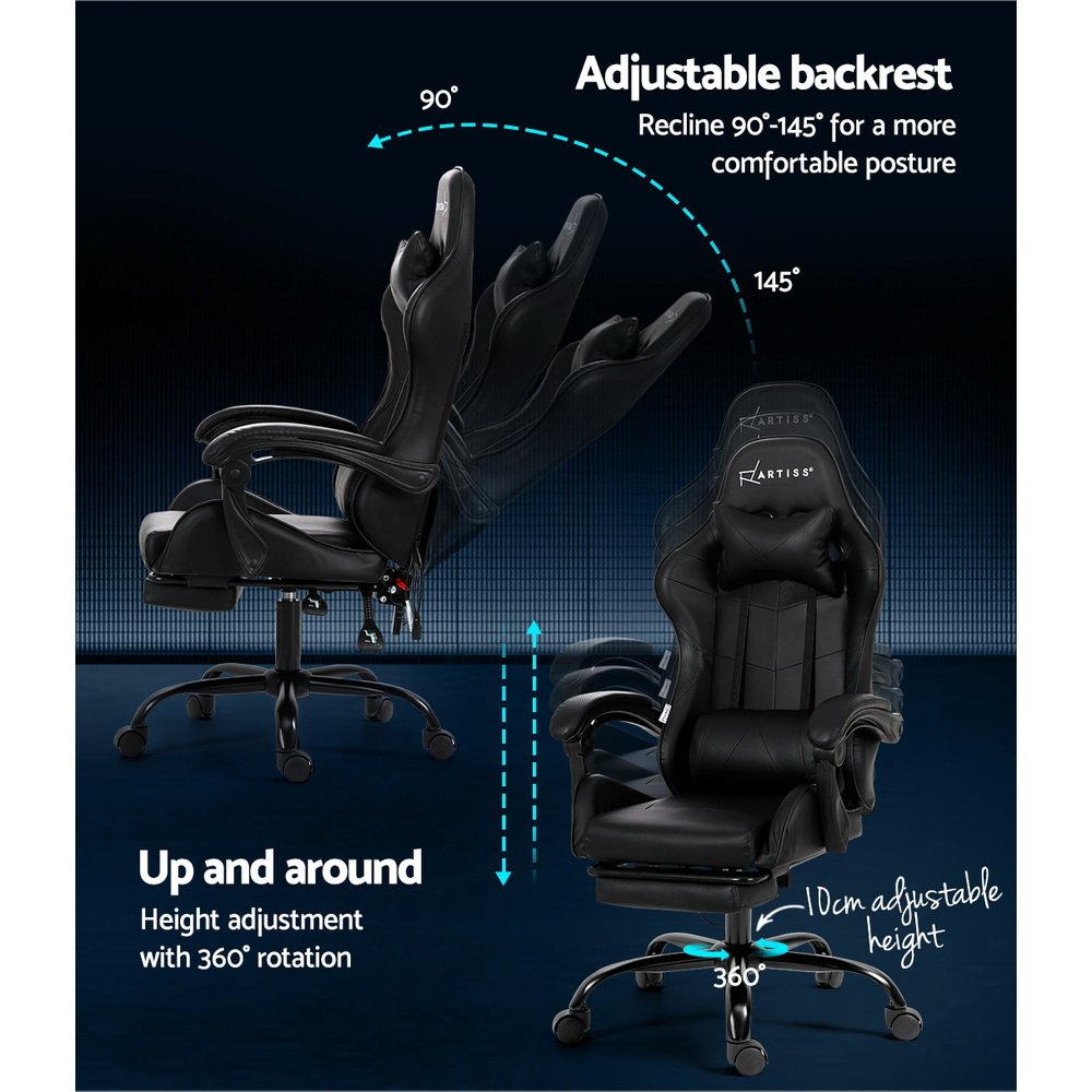 Artiss Massage Gaming Chair - Ergonomic Office Chair - Image 5