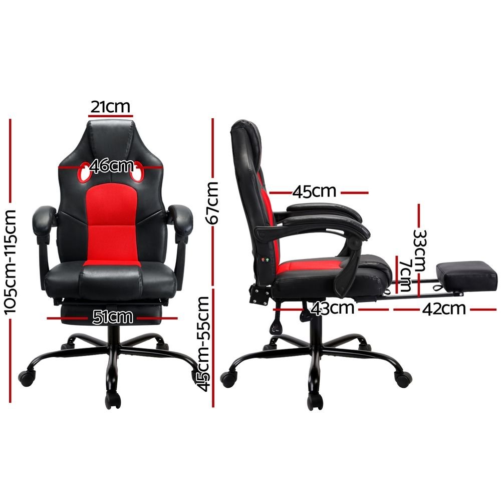 Massage Gaming Office Chair with PU Leather - Image 2