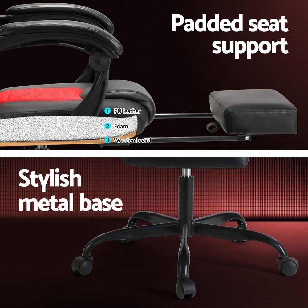 Massage Gaming Office Chair with PU Leather - Image 6