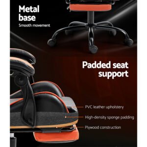 Artiss Comfy Gaming Office Chair with Footrest - Image 6