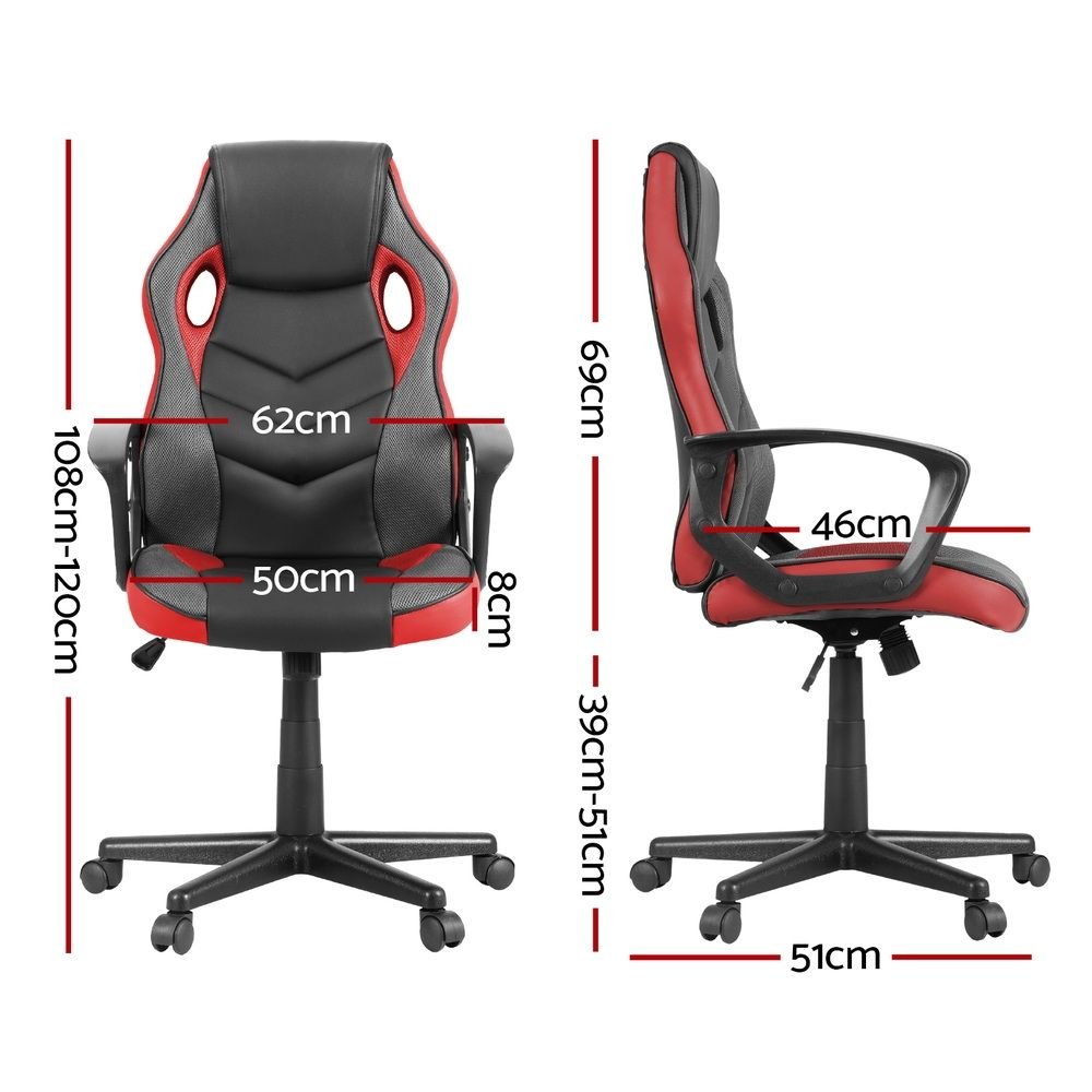 Artiss Gaming Chair Computer Chair in Red - Image 2