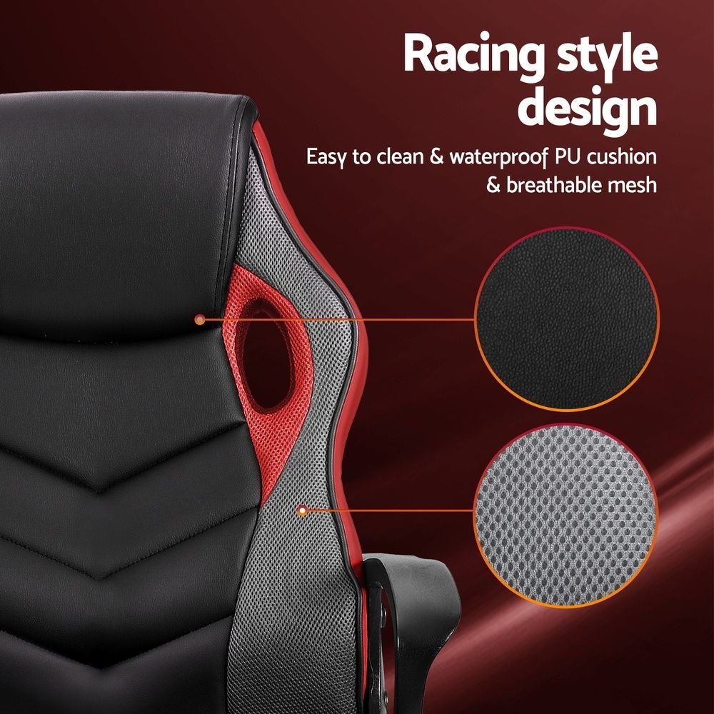 Artiss Gaming Chair Computer Chair in Red - Image 4